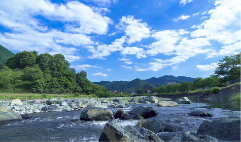 鮎で有名な清流大屋川