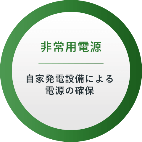 非常用電源：自家発電設備による電源の確保