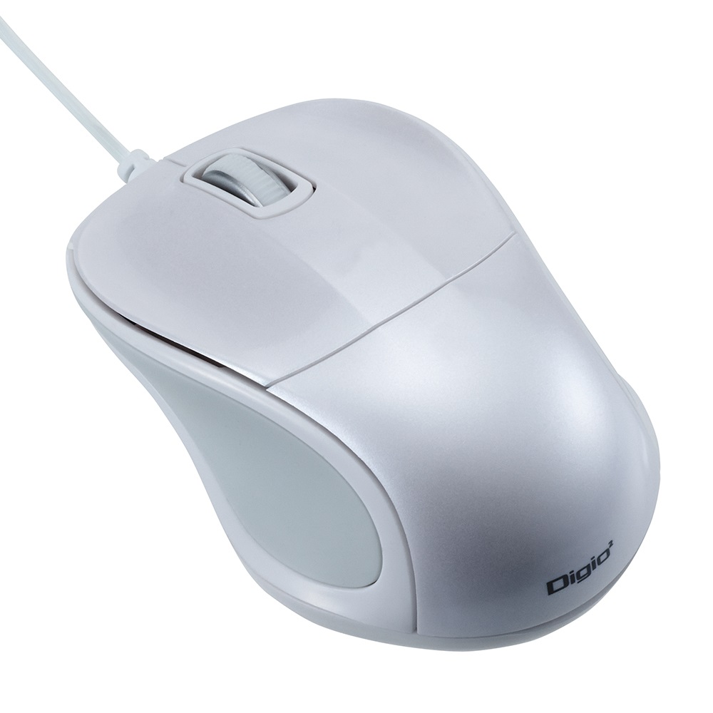 小型有線静音3ボタンBlueLEDマウス ホワイト | 有線 | マウス<BR 